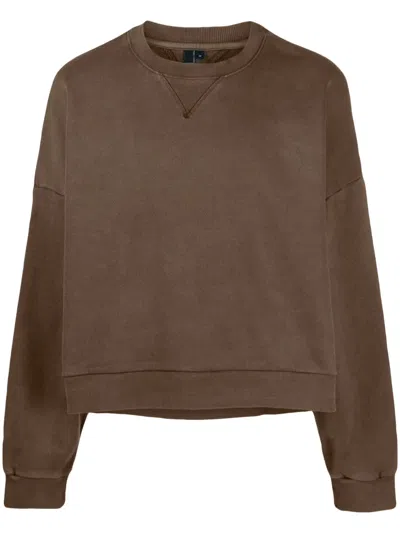 Entire Studios Drop-shoulder Crew-neck Sweatshirt In Brown