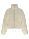 Entire Studios Teddy-effect Fabric Jacket With Ribbed Knit Details In Neutral
