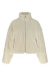 Entire Studios Teddy-effect Fabric Jacket With Ribbed Knit Details In Neutral