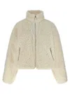 Entire Studios Teddy-effect Fabric Jacket With Ribbed Knit Details In Neutral