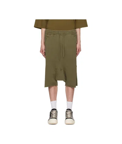 Entire Studios Khaki Heavy Drop Shorts In Military