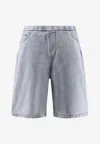 Entire Studios Light-washed Denim Bermuda Shorts In Gray