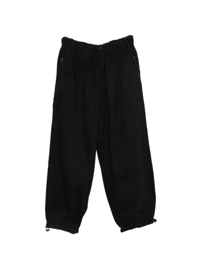 Entire Studios Elasticated Drawstring-hem Trousers In Black