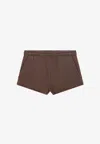 Entire Studios Elasticated Mini Shorts In Brown