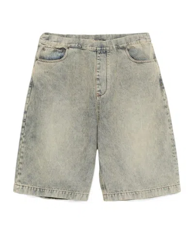 Entire Studios Elasticated-waist Button Bermuda Shorts In Gray