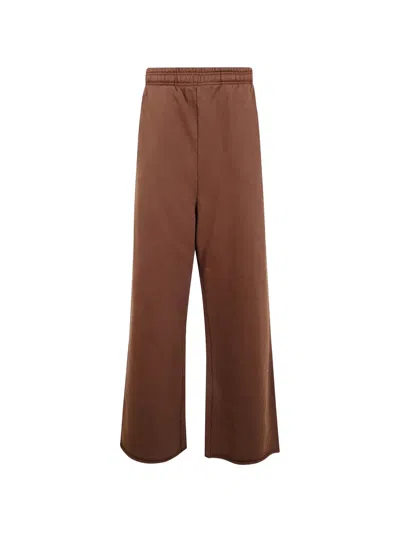 Entire Studios Relaxed Wide Leg Sweatpants Side Back Pockets In Brown