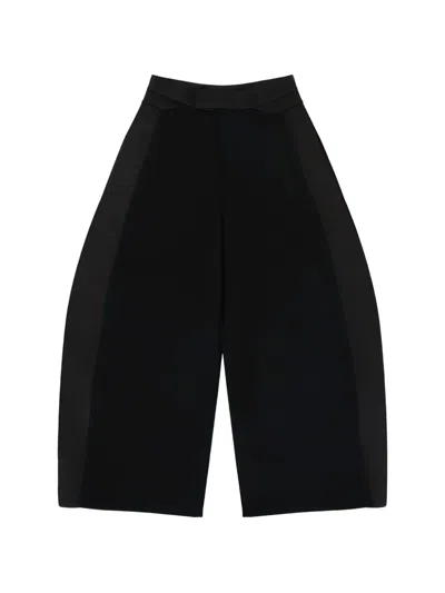 Entire Studios Ental Satin-panel Wide-leg Trousers In Black