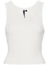 Entire Studios Womens Scoop-neck Cropped Organic-cotton Blend Jersey Top Rice In White