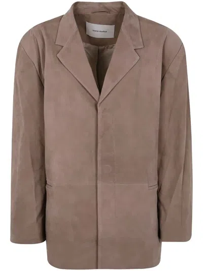 ENTIRE STUDIOS SINGLE BREASTED BLAZER,ES2670SS 0SS STABLESUEDE