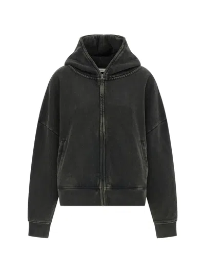 Entire Studios Womens Washed Black Eternal Zip Cotton-jersey Hoodie
