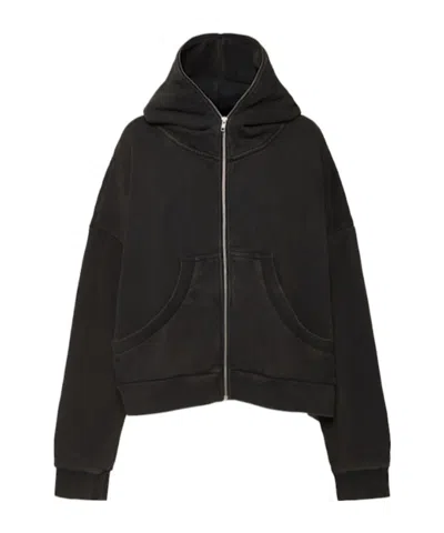 Entire Studios Eternal Zip Cotton Hoodie In Black
