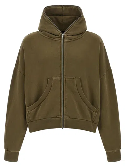 Entire Studios 'eternal Zip Washed' Hoodie In Green