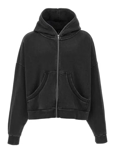 Entire Studios Eternal Zip Washed Hoodie In Black