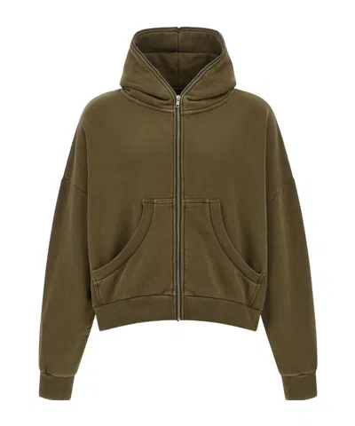 Entire Studios 'eternal Zip Washed' Hoodie In Green