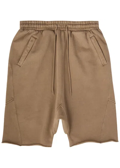 Entire Studios Faded Cotton Shorts In Brown