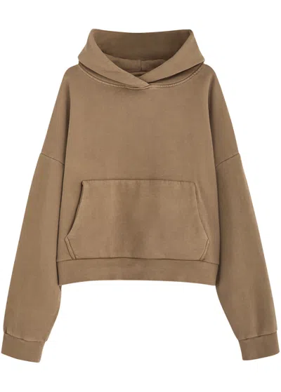 Entire Studios Faded Hooded Cotton Sweatshirt In Light Brown
