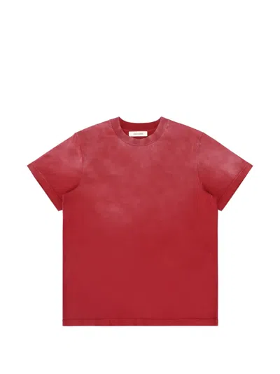Entire Studios Faded-effect Crew-neck T-shirt In Red