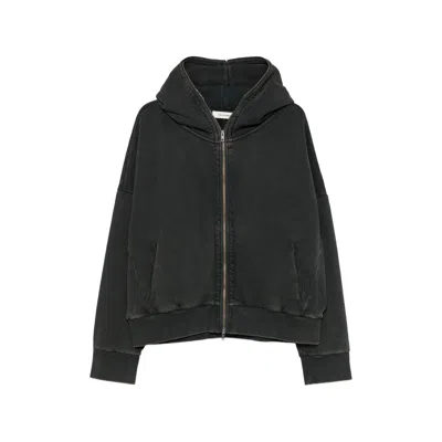 Entire Studios Faded-effect Zip-up Hoodie In Black