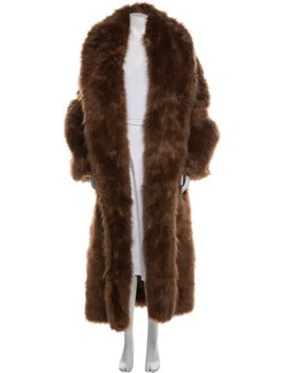 Pre-owned Entire Studios Faux Fur Coat In Brown