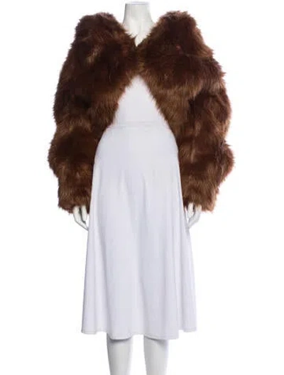 Pre-owned Entire Studios Faux Fur Jacket In Brown