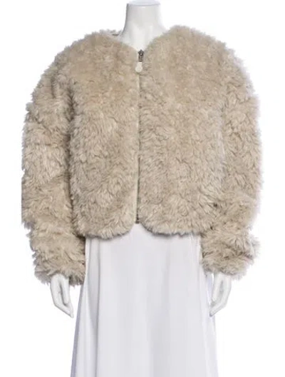 Pre-owned Entire Studios Faux Fur Jacket In Neutral