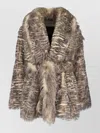 Entire Studios Textured Faux Fur Jacket With Striped Pattern In Brown