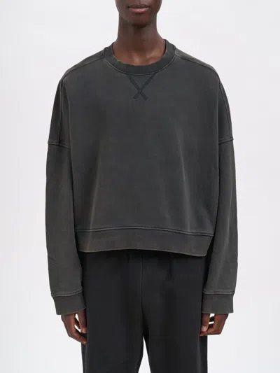 Entire Studios Felpa Box Crew Washed Black In Gray