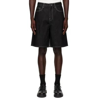 Entire Studios Field Denim Shorts In Black