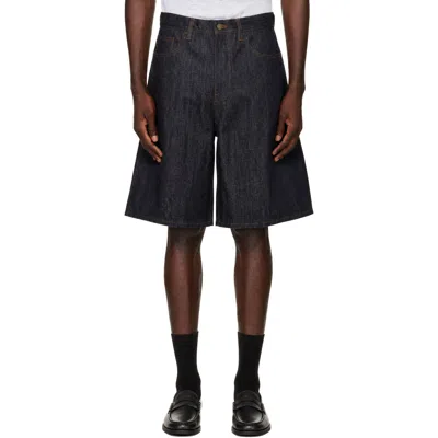 Entire Studios Field Denim Shorts In Blue