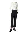 Entire Studios Black Wool-blend Flared Cropped Trousers In Black