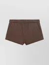 Entire Studios Flared Cotton Trousers Elastic Waistband In Brown