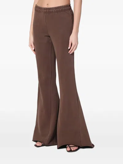 Entire Studios Flared Trousers With Back Pocket And Elastic Waistband In Brown