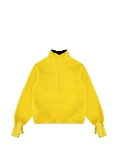 Entire Studios Fleece Half-zip Sweater In Yellow