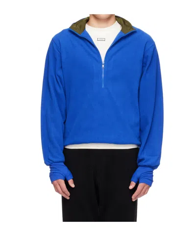 Entire Studios Fleece Half-zip Sweatshirt In Blue
