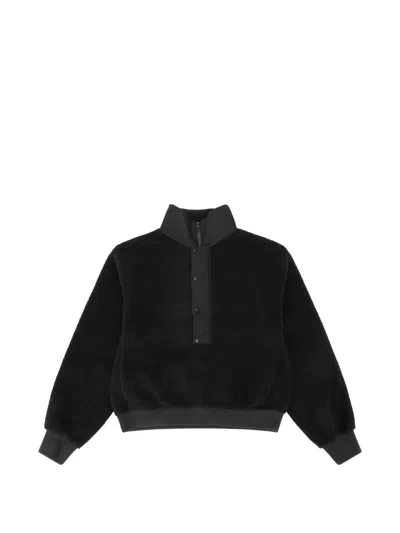 Entire Studios Fleece-texture Panelled Sweater In Black