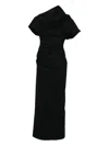 Entire Studios Midi Dress With High Neckline And Slits In Black