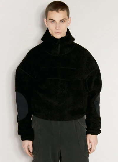 Entire Studios Fluffy Fleece V2 Hooded Sweatshirt In Black