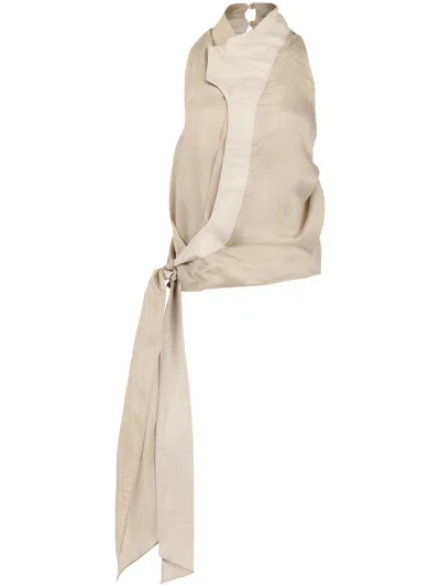 Entire Studios Fluid Top With Asymmetrical Neckline In Nude