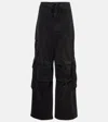 Entire Studios Black Heavy Denim Cargo Pants In Black