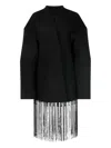 Entire Studios Fringe-detailing Wrap Coat In Black