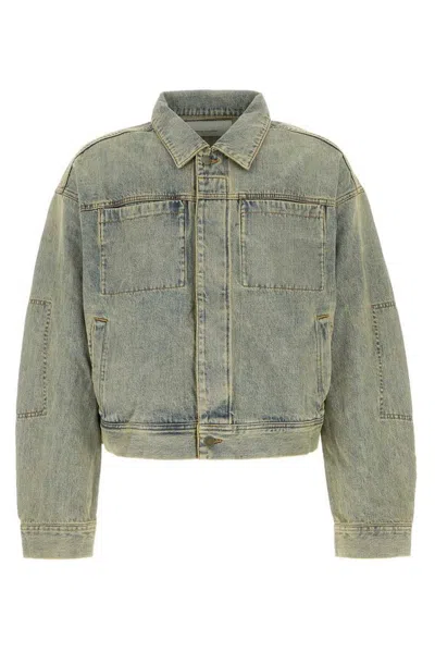 Entire Studios Melange Sand Denim Jacket In Blue