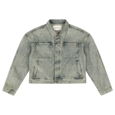 Pre-owned Entire Studios Gem Denim Jacket 'surface Wave' | Blue | Men's Size L