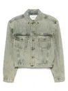 Entire Studios Blue Shrunken Denim Jacket In Neutrals