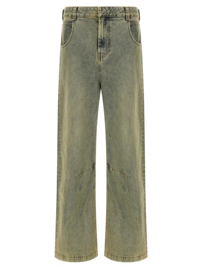 Entire Studios Gem Surface Wave Jeans Yellow In Gray