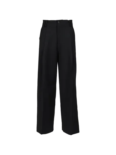 Entire Studios Gill Wool Wide-leg Trousers In Black