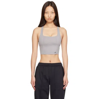 Entire Studios Gray Adidas Edition Optime Training Medium Support Sport Bra In Dove Grey