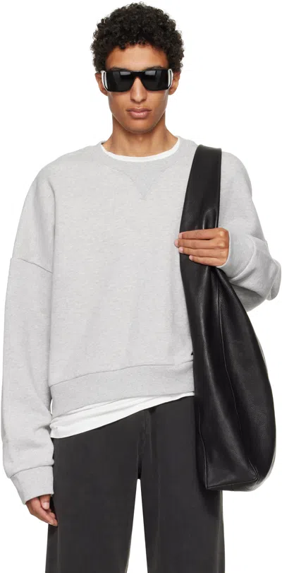 Entire Studios Gray Box Crew Sweatshirt In Silver