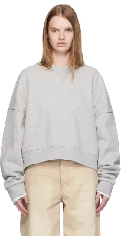 Entire Studios Gray Box Crew Sweatshirt In Silver