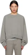Entire Studios Grey Cotton Oversize Sweatshirt In Rhino