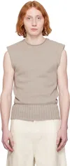 Entire Studios Gray Burns Knit Vest In Middlegrey